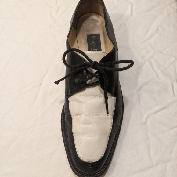 SOLD- Vintage Black & White Leather Loafers - Picture 10 of 14